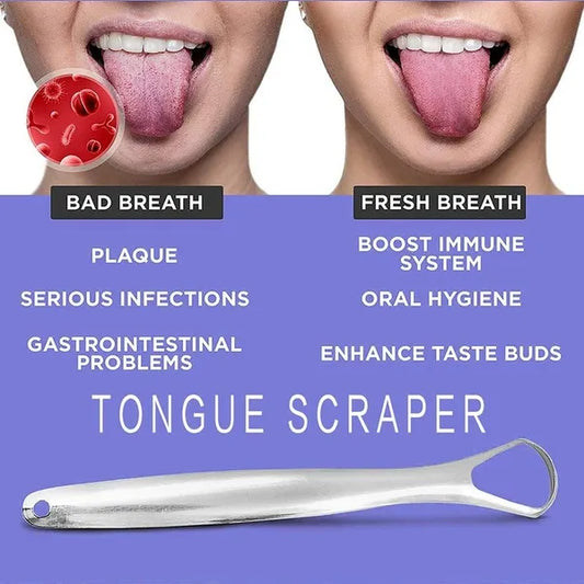Buy 1 Get 1 Free🎁Stainless Steel Tongue Scraper🔥Year-end Sale ✨