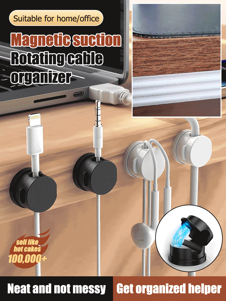 Magnetic rotating cable organizer