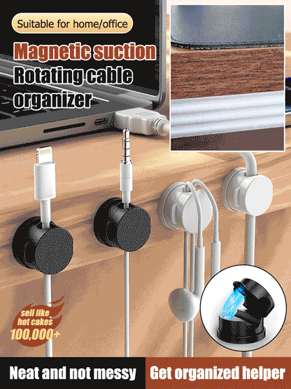 Magnetic rotating cable organizer