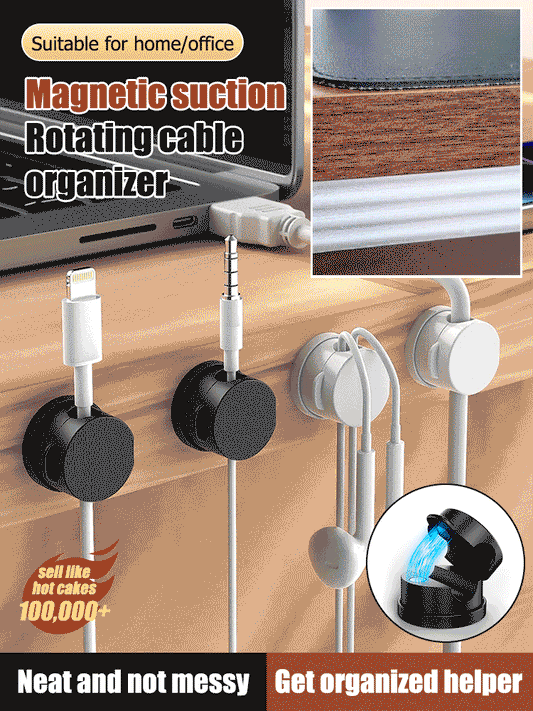 Magnetic rotating cable organizer