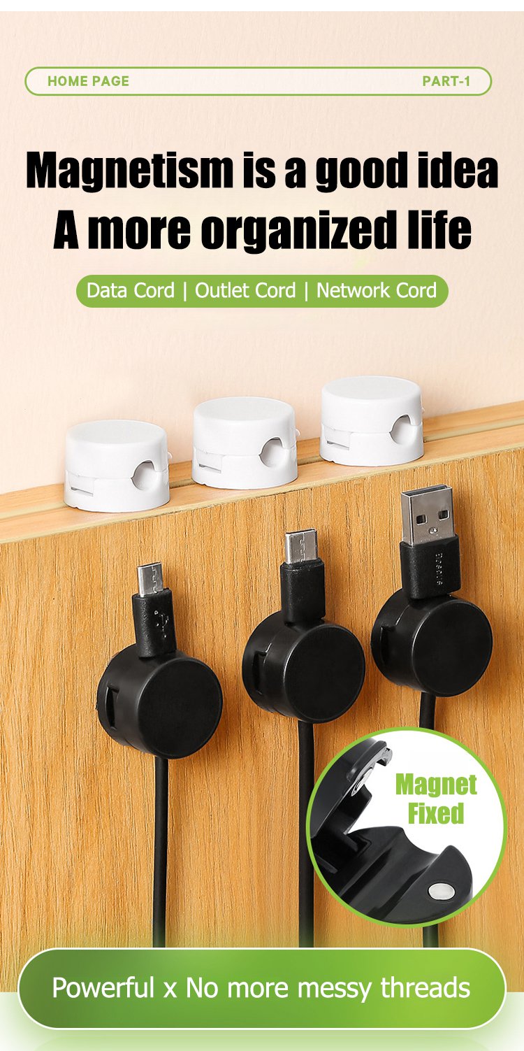 Magnetic rotating cable organizer