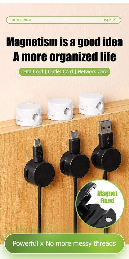 Magnetic rotating cable organizer