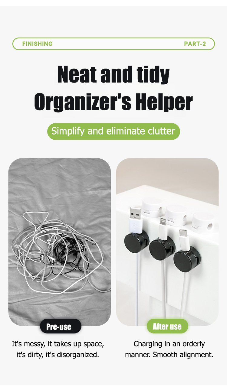 Magnetic rotating cable organizer