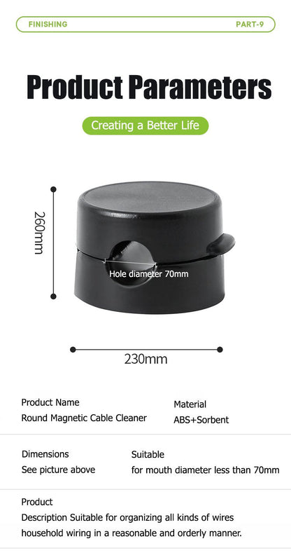 Magnetic rotating cable organizer