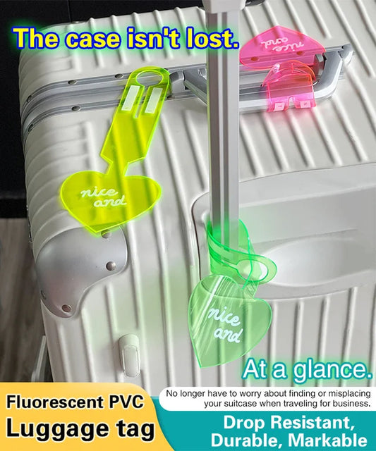 Glow-in-the-Dark Anti-Lost Heart-Shaped Luggage Tag