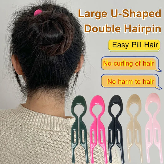 3 Pcs Large Size U-Shaped Double Prong Hairpin