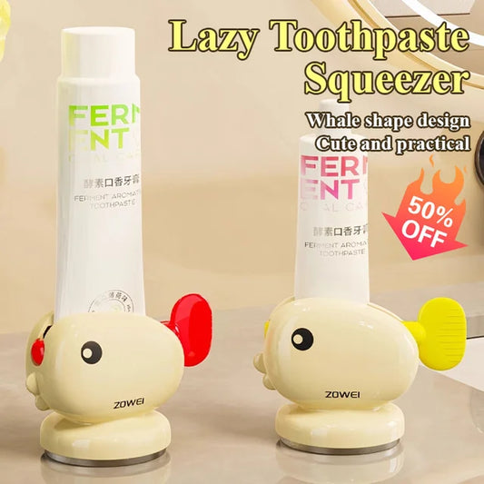 Wall suction cup storage toothpaste squeezer