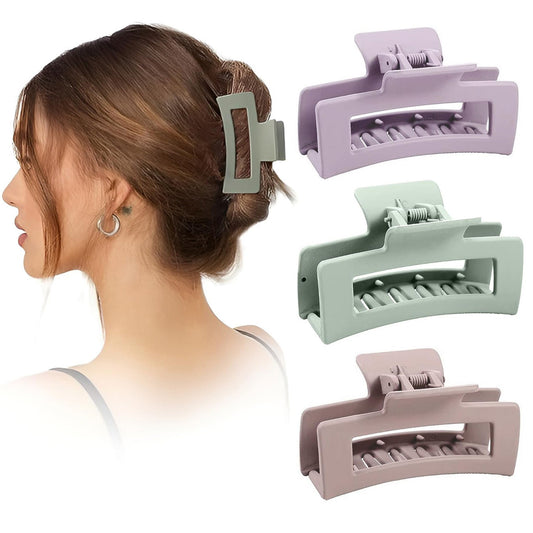 Korean Style Large Plastic Multicolor Matte Hair Claw 🔥 Buy 1 Free 1