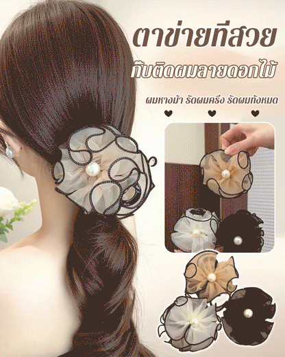 Korean Style Flower Mesh Hair Clip