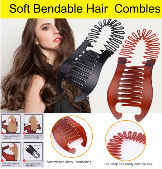 Adjustable Banana-Shaped Hair Holders – Secure & Tangle-Free