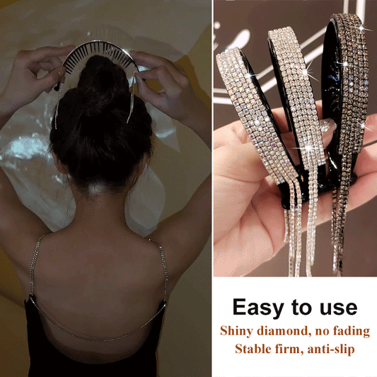 Star Sparkling Rhinestone Tassel Hair Clip