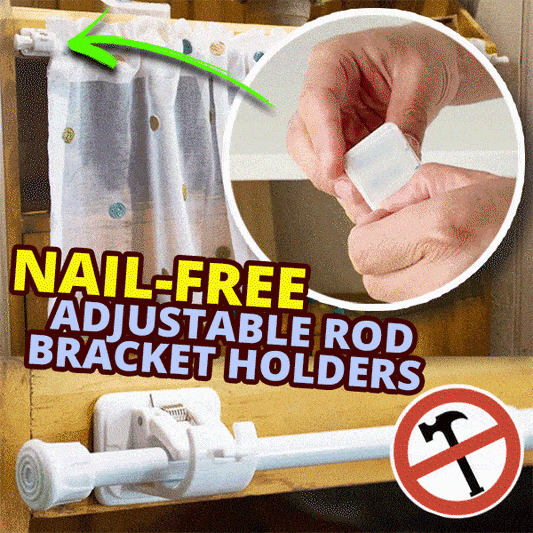 Nail-free Adjustable Rod Bracket Holders