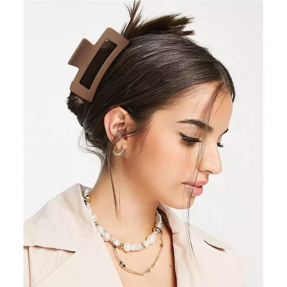 Korean Style Large Plastic Multicolor Matte Hair Claw 🔥 Buy 1 Free 1