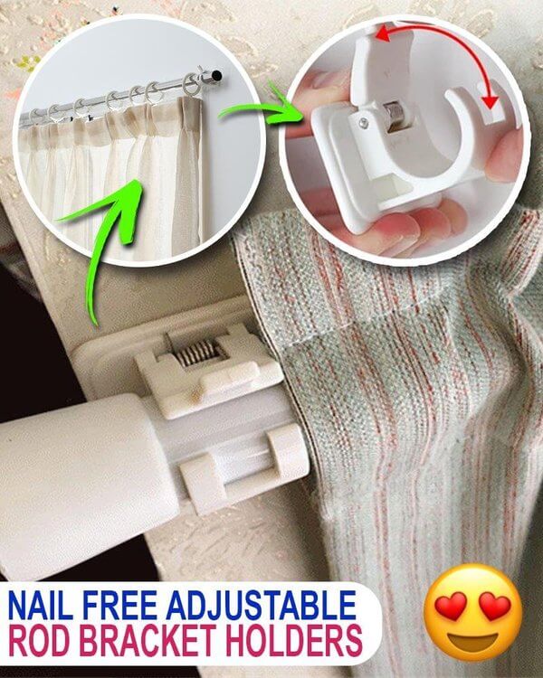 Nail-free Adjustable Rod Bracket Holders