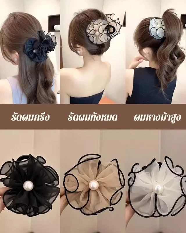 Korean Style Flower Mesh Hair Clip