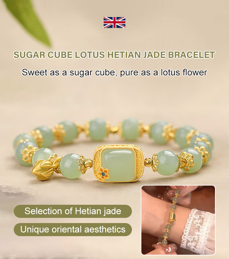 sugar cube lotus jade bracelet