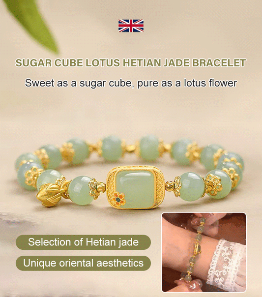 sugar cube lotus jade bracelet