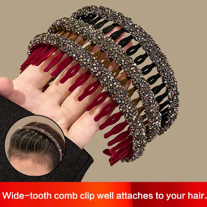Rhinestone Flocked Hair Band
