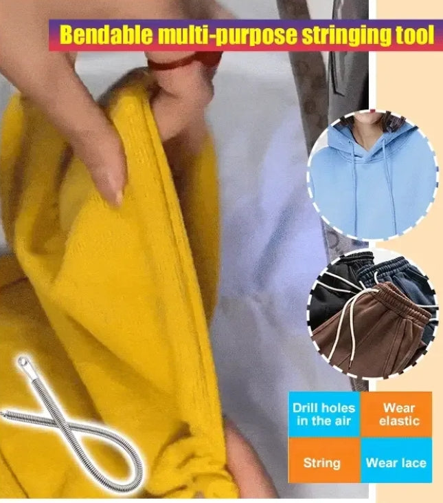 Bendable multi-purpose stringing tool