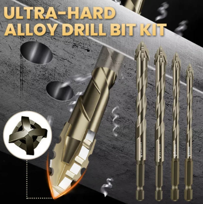 High-Strength 4-Flute Serrated Eccentric Drill Bit Kit