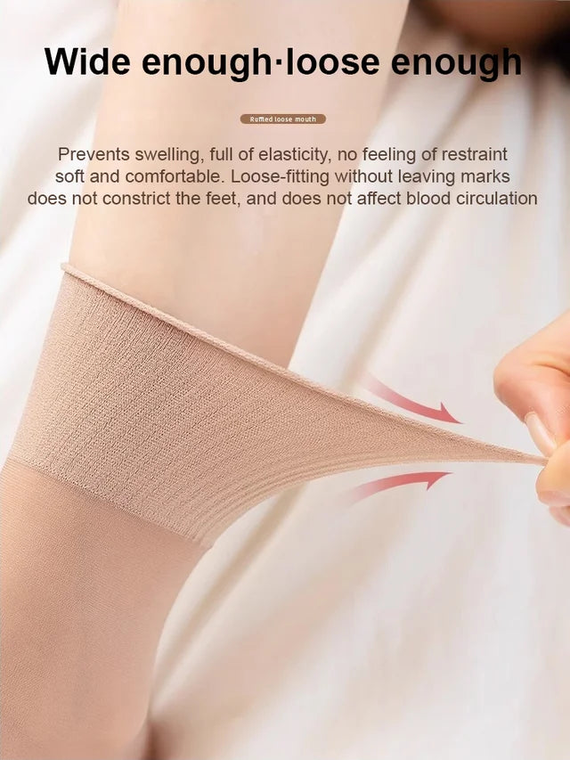 Women Elastic Loose Ruffle Sheer Socks