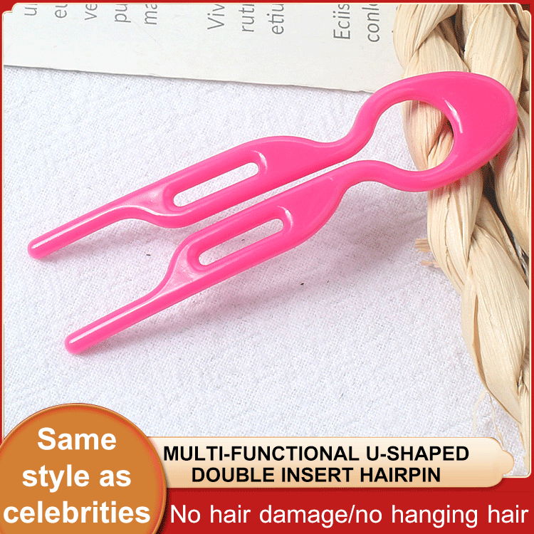 3 Pcs Large Size U-Shaped Double Prong Hairpin