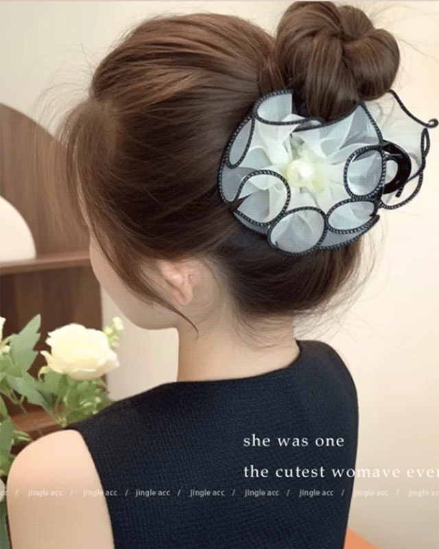 Korean Style Flower Mesh Hair Clip