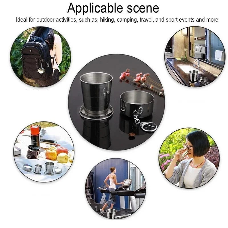 🔥HOT SALE🔥Stainless Steel Telescopic Cup Portable Outdoor Travel Camping Folding Cup