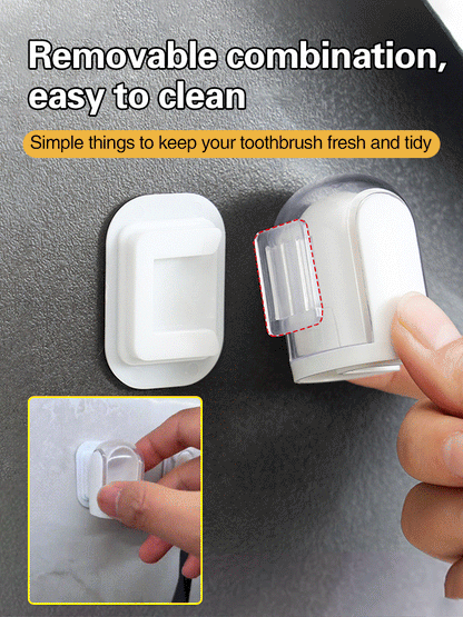 Wall mounted pull-out covered toothbrush holder