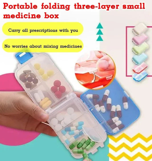 Portable Folding Three-Layer Small Medicine Box
