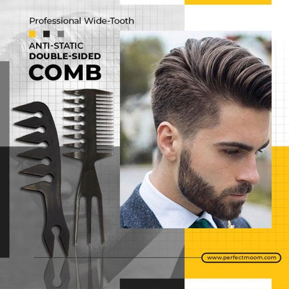 Professional Wide-Tooth Anti-Static Double-Sided Comb (✨2 Styles/Pack)
