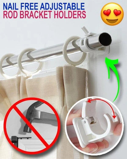 Nail-free Adjustable Rod Bracket Holders