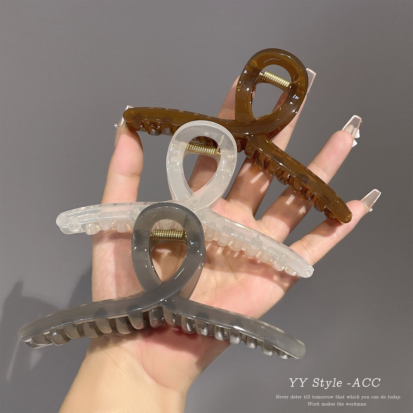 Korean Style Large Plastic Multicolor Matte Hair Claw 🔥 Buy 1 Free 1