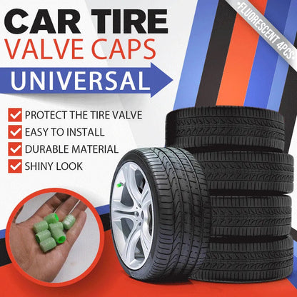 Fluorescent tire valve caps