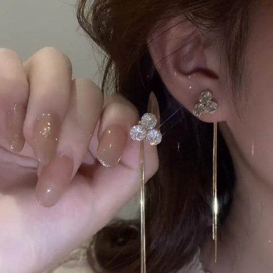 Gorgeous Diamond Five Pearl Earrings