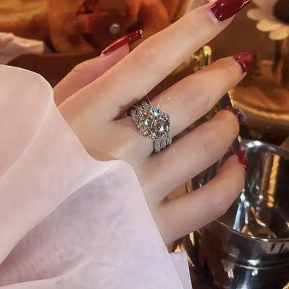 🔥 3-Carat Super Flash Moissanite Ring